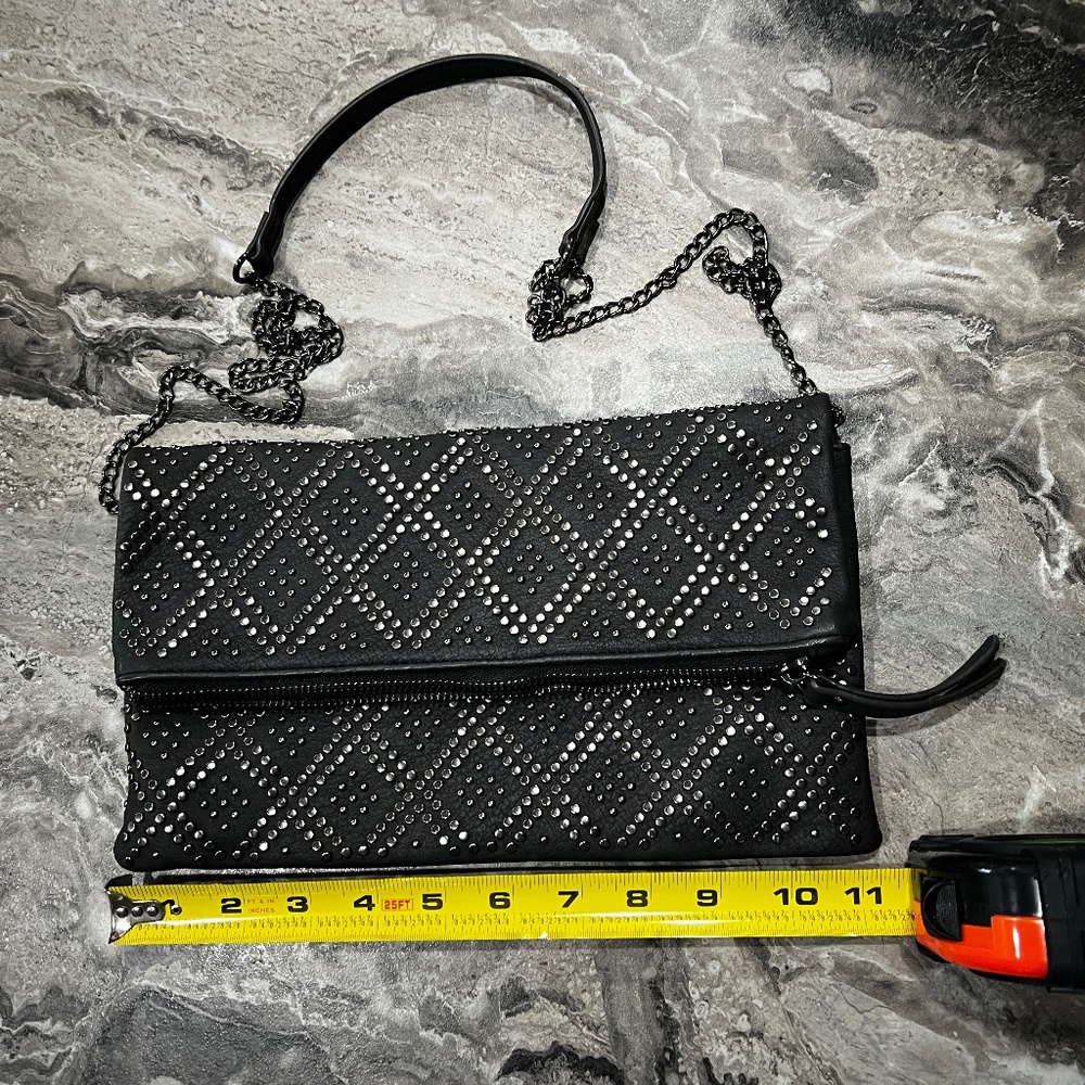 Clutch Handbag Bag Crossbody Studded Pewter NWT